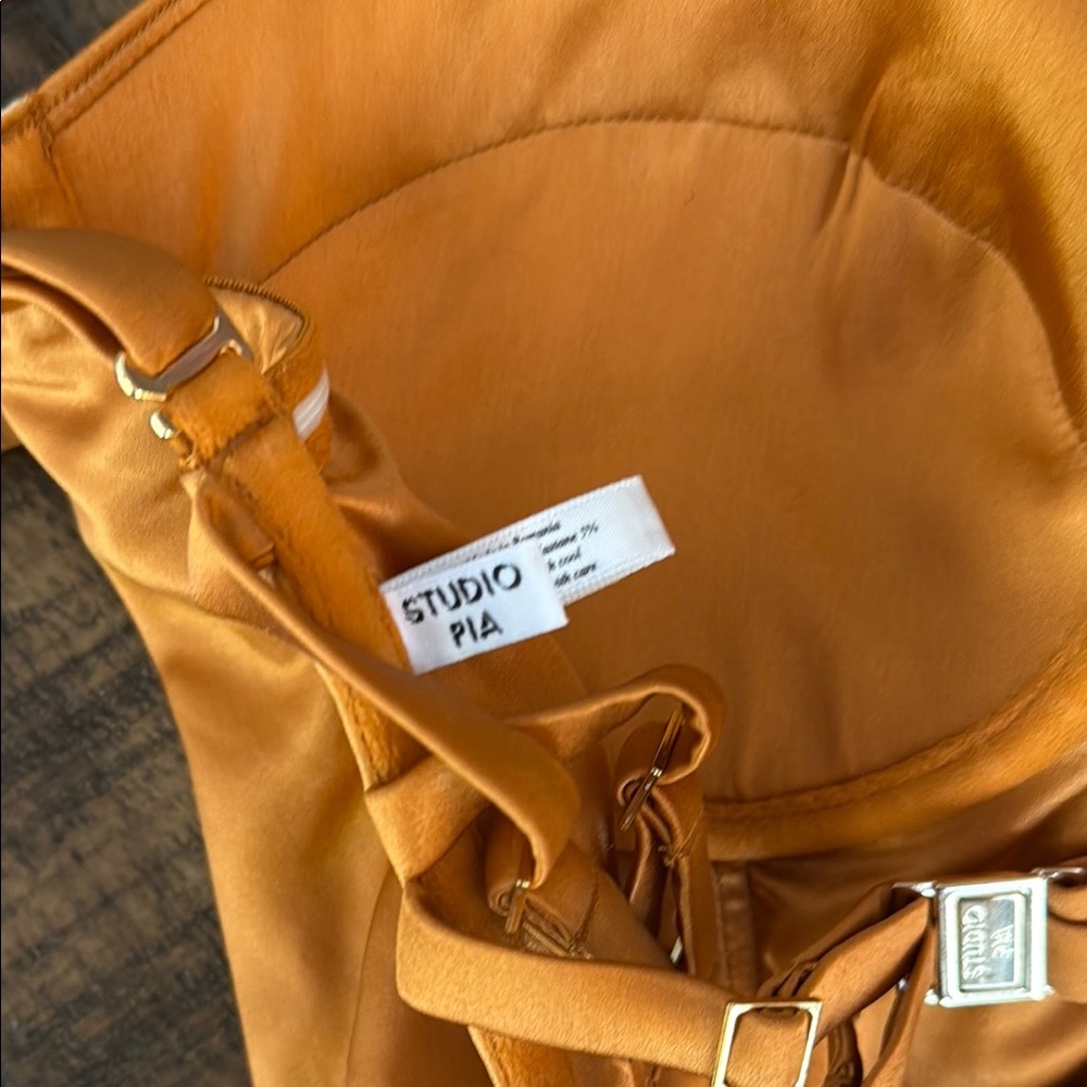 Studio Pia Rust Orange Bodysuit with Molded Cups - Picture 4 of 6